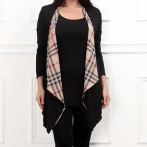 Black & Beige Drape Cardigan